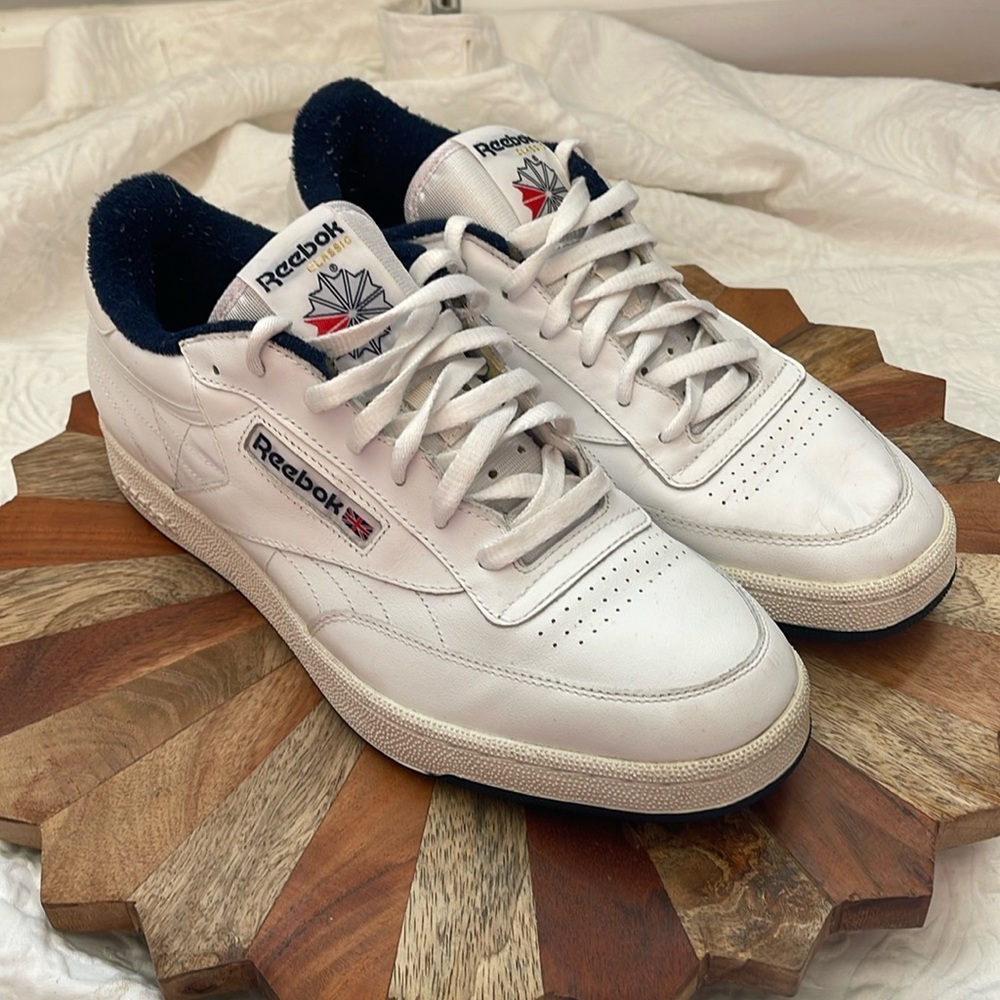 Reebok White Sneakers with Navy Details